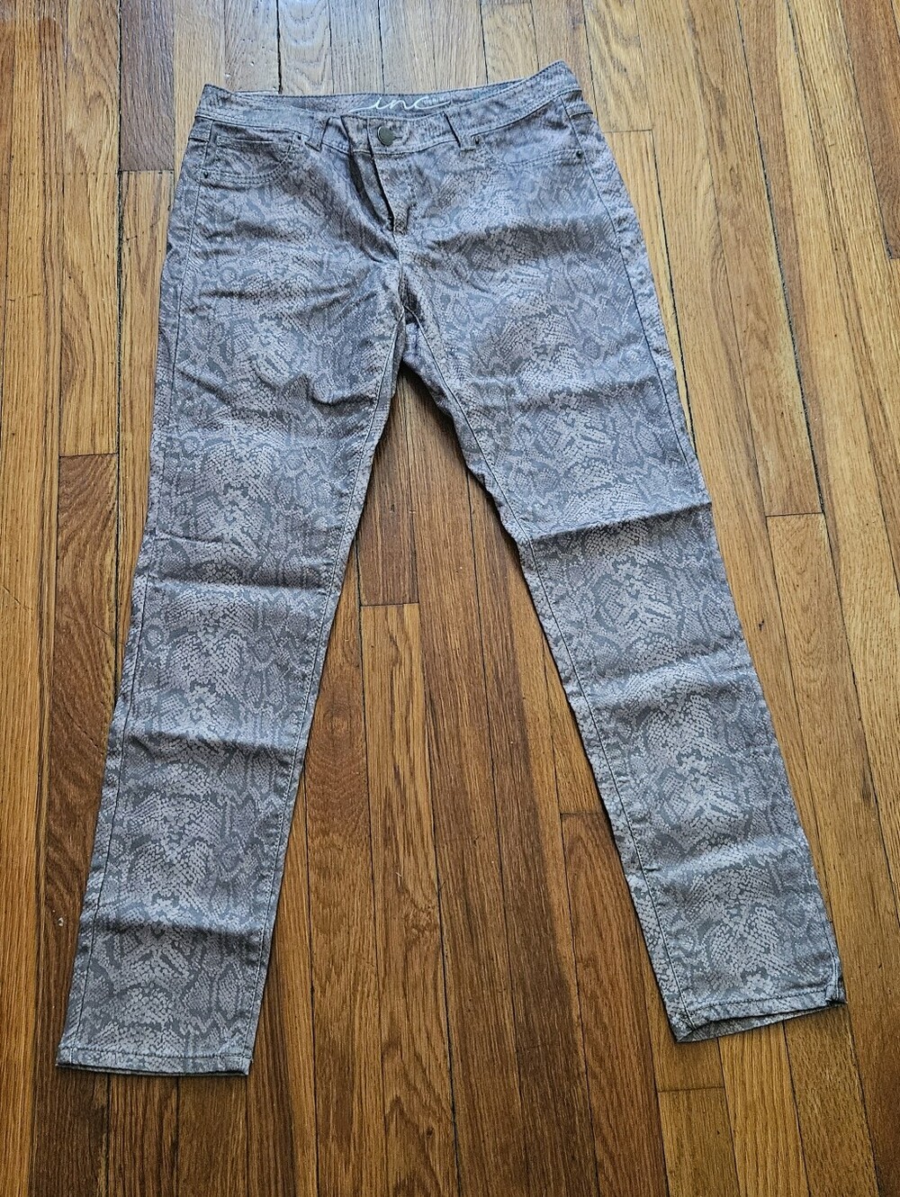Inc Denim Skinny Leg Regular Fit Snakeprint Jeans